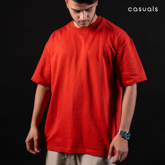 Rust Orange Heavy Weight Unisex Oversized T-shirt | InCasuals